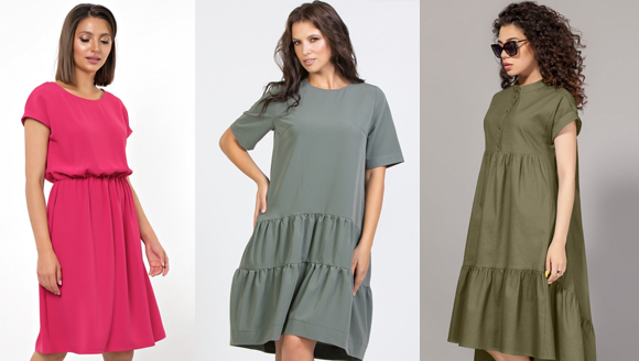 Свободное платье с расклешенной юбкой