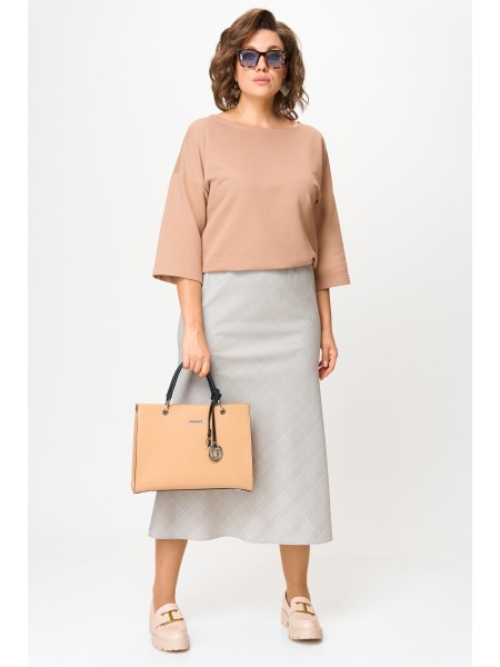 1265 кофейный/клетка