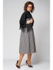 Юбочный костюм артикул: 1285 черный/гусиная лапка от Anastasia - вид 4