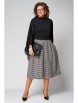 Юбочный костюм артикул: 1285 черный/гусиная лапка от Anastasia - вид 5