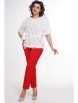 Брючный костюм артикул: 2335 белый+красный от AlaniCollection - вид 1