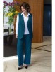 Брючный костюм артикул: 2416 изумруд, белый от AlaniCollection - вид 7
