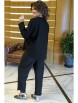 Брючный костюм артикул: 2418 черный от AlaniCollection - вид 2