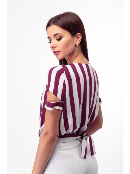 711 бело-бордовая полоска