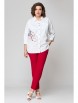Брючный костюм артикул: М-931б белый+красный от Solomea Lux - вид 8