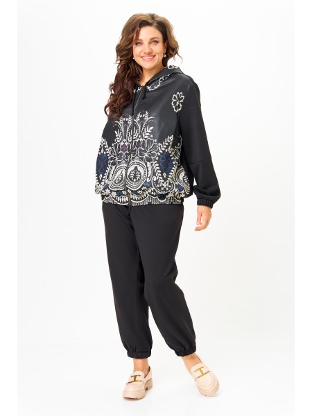 М-946/449А черный, черный с вышивкой