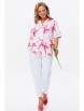 Брючный костюм артикул: М-164/1 бело-розовый от Мублиз - вид 13