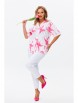 Брючный костюм артикул: М-164/1 бело-розовый от Мублиз - вид 11