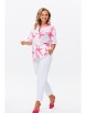 Брючный костюм артикул: М-164/1 бело-розовый от Мублиз - вид 1