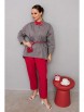 Брючный костюм артикул: М-261 серый+бордо от Мублиз - вид 17