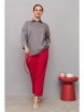 Брючный костюм артикул: М-261 серый+бордо от Мублиз - вид 6