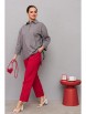 Брючный костюм артикул: М-261 серый+бордо от Мублиз - вид 11