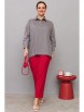 Брючный костюм артикул: М-261 серый+бордо от Мублиз - вид 1