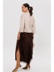 Юбочный костюм артикул: М-302 беж+шоколад от Мублиз - вид 2