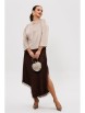 Юбочный костюм артикул: М-302 беж+шоколад от Мублиз - вид 13