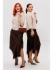 Юбочный костюм артикул: М-302 беж+шоколад от Мублиз - вид 22