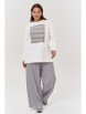Брючный костюм артикул: М161/1 серо-белый от OVERYOU - вид 1