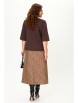 Юбка артикул: М176 беж с шоколадом от OVERYOU - вид 2