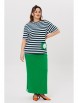 Юбочный костюм артикул: 1405 зеленый, полоска от Мишель Шик - вид 4