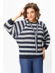 Кофта, джемпер артикул: 782/1 синий, полоска от Мишель Шик - вид 3