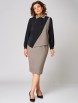 Юбочный костюм артикул: 1304 коричнево-черный от МишельСтиль - вид 10
