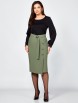 Юбочный костюм артикул: 1302 хаки-черный от МишельСтиль - вид 5