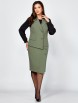 Юбочный костюм артикул: 1302 хаки-черный от МишельСтиль - вид 7