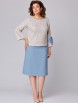 Юбочный костюм артикул: 1210-1 бежево-голубой от МишельСтиль - вид 4