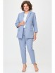 Брючный костюм артикул: 412+586 голубой джинс от БелЭльСтиль - вид 4