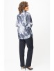 Брючный костюм артикул: 877+596 синий принт+синий от БелЭльСтиль - вид 2