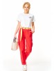 Брючный костюм артикул: М-7642 белый, красный коралловый от T&N - вид 11
