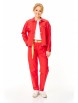 Брючный костюм артикул: М-7642 белый, красный коралловый от T&N - вид 1