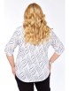 Блузка артикул: 4066 белая с темно-синим принтом от Abbi - вид 2