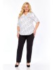Блузка артикул: 4066 белая с темно-синим принтом от Abbi - вид 15
