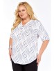 Блузка артикул: 4066 белая с темно-синим принтом от Abbi - вид 9
