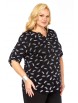 Блузка артикул: 4068 черный с белым принтом от Abbi - вид 6