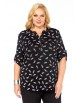 Блузка артикул: 4068 черный с белым принтом от Abbi - вид 1
