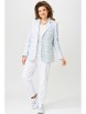 Брючный костюм артикул: 3021 белый+голубой от FITA - вид 1