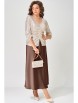 Юбочный костюм артикул: 4153 шоколадно-бежевый от FITA - вид 1