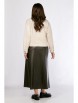Юбочный костюм артикул: М-1314 бежевый/зеленый от Карина Делюкс - вид 2