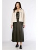 Юбочный костюм артикул: М-1314 бежевый/зеленый от Карина Делюкс - вид 6