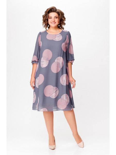 761 серый в темно-розовые круги