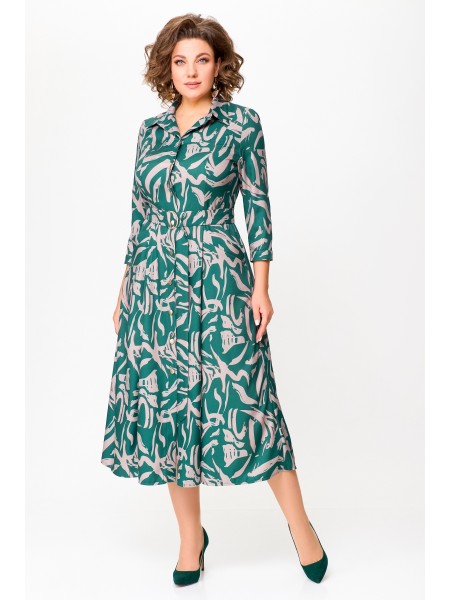 784.2 изумруд, принт бежевая абстракция