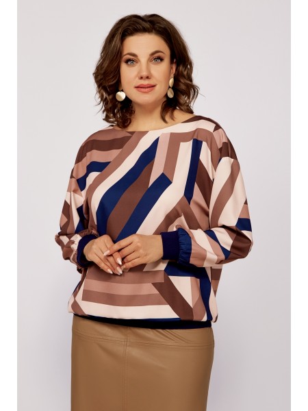 805 кофейно-бежевый, принт абстракция