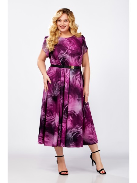 826 пурпурный, принт розы