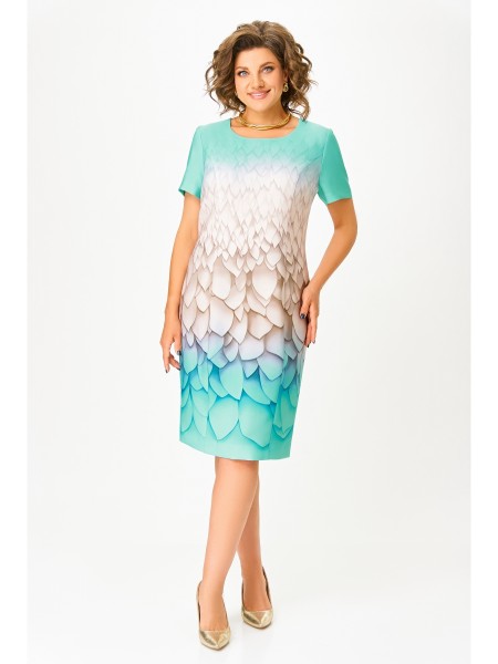 847.4 мятный в бежево-песочный принт