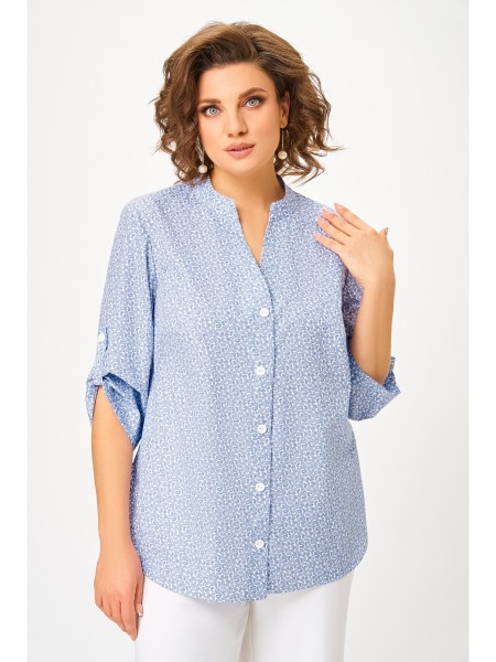 864.1 молочный, голубой принт «турецкие огурцы»