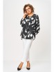 Блузка артикул: 851.1 чёрный в белый принт от Swallow - вид 7