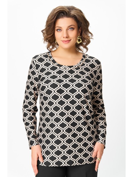 878 чёрный, принт «молочные ретро-волны»