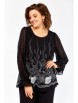 Блузка артикул: 803.5 чёрный, принт белые цветы от Swallow - вид 6